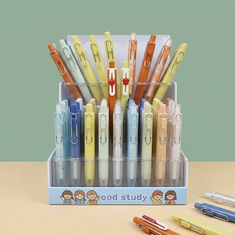 Gel Ink Pen 9520 -Retractable Smooth Writing Gel Pens Assorted Morandi Tones with Retail Display Box
