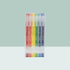 MACACO LC gel ink pen large capacity gel ink pen 6 pieces assorted colors set in retail clear storage wallet case