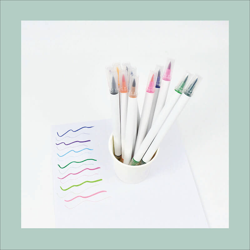 MACACO 508-12 water color pen 12 colors dual tip brush washable markers.