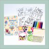Scented activity kit contents colorful PVC bag includes markers stickers coloring sheets