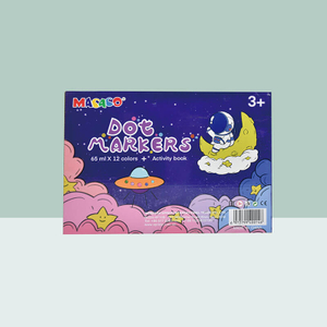 Dot markers art kit 65ml 12 colors dot markers with activity book color box