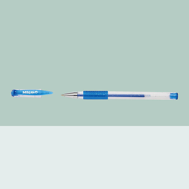 SEMI GEL PENS 882G -12 Colors Glitter Gel Ink Pens with Comfort Rubber Grip