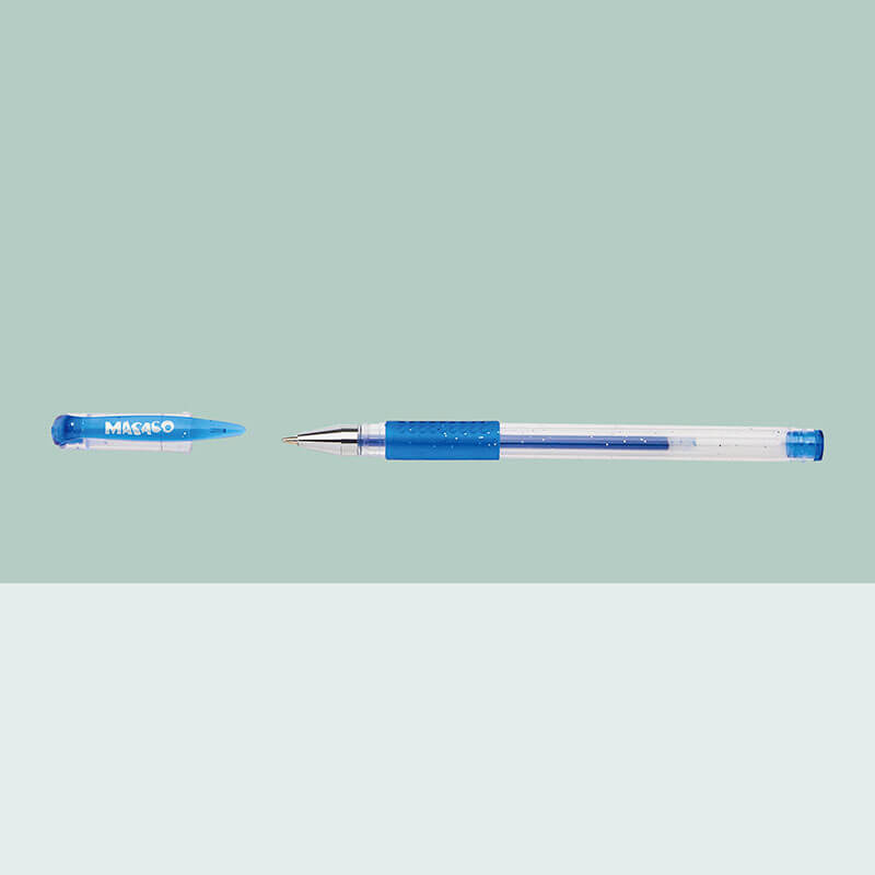 SEMI GEL PENS 882G -12 Colors Glitter Gel Ink Pens with Comfort Rubber Grip