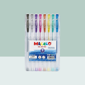 SEMI GEL PENS 882 - 6 Colors Glitter Gel Ink Pens for Drawing and Journaling
