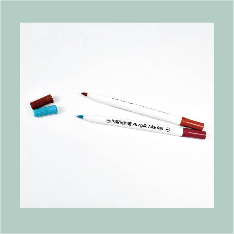 MACACO Special marker 7978 acrylic markers set twin-tip two-colors brush soft head paint pens safe and non-toxic dual-head multi-color acrylic markers in portable plastic case wholesale