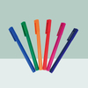 MACACO LC gel ink pen large capacity gel ink pen 6 pieces assorted colors set in retail clear storage wallet case