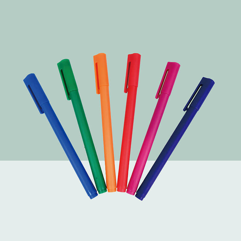 MACACO LC gel ink pen large capacity gel ink pen 6 pieces assorted colors set in retail clear storage wallet case