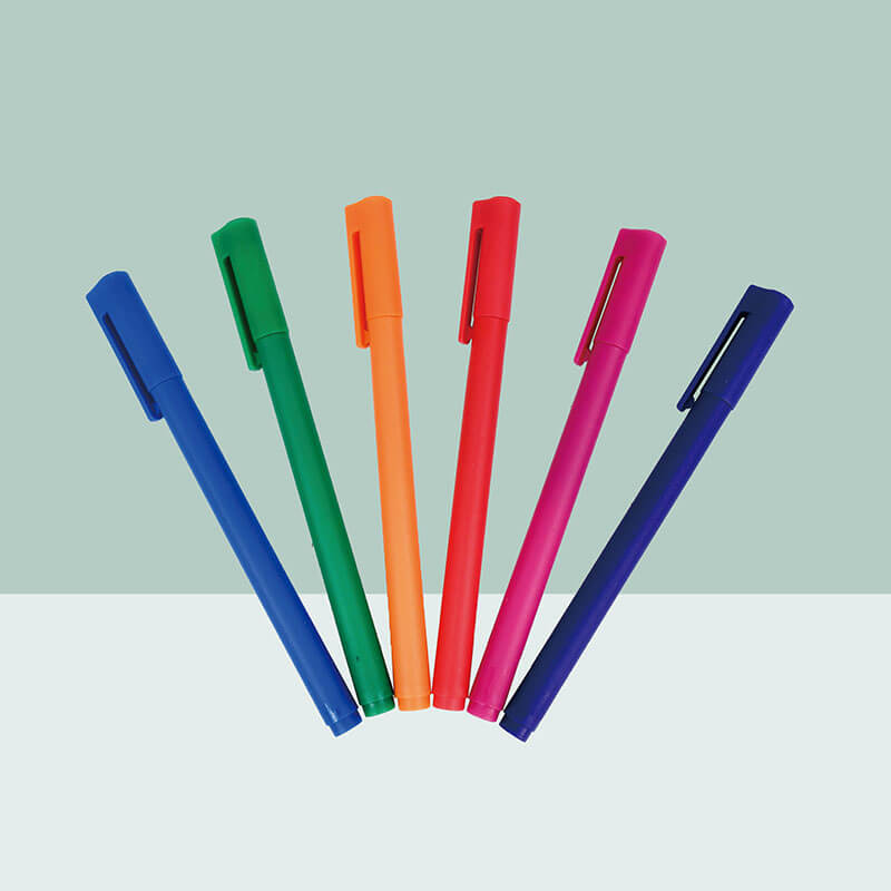 MACACO LC gel ink pen large capacity gel ink pen 6 pieces assorted colors set in retail clear storage wallet case