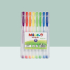 SEMI GEL PENS 882N -12 Colors Neon Gel Ink Pens with Classic Smooth Barrel