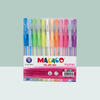 MACACO semi gel pens 882GP pastel gel ink pen 8 colors assorted set in standard translucent rigid plastic presentation box