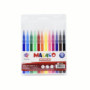 MACACO 878-12 water color pen 12 colors washable doodles markers in PVC bag for painting drawing