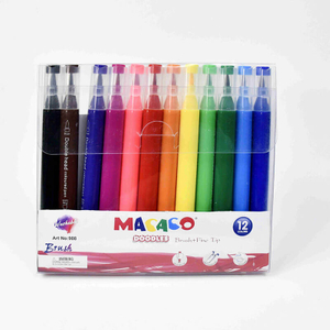 MACACO 908 double side art markers 12 colors flexible brush and fine dual tip pens for doodles drawing calligraphy