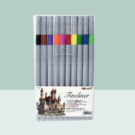 1667 Fineliner Set 10 Colors 0.4mm Micro Fine Point Art Markers
