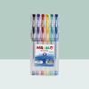 SEMI GEL PENS 882G -12 Colors Glitter Gel Ink Pens with Comfort Rubber Grip
