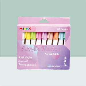 MACACO special marker 9000 acrylic marker 10 colors pastel palette paint pens set in retail cardboard box