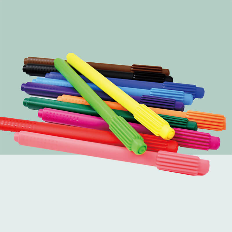 MACACO 988-12 water color pen 12 colors washable markers in clear crystal PET box with hanging tab for painting drawing
