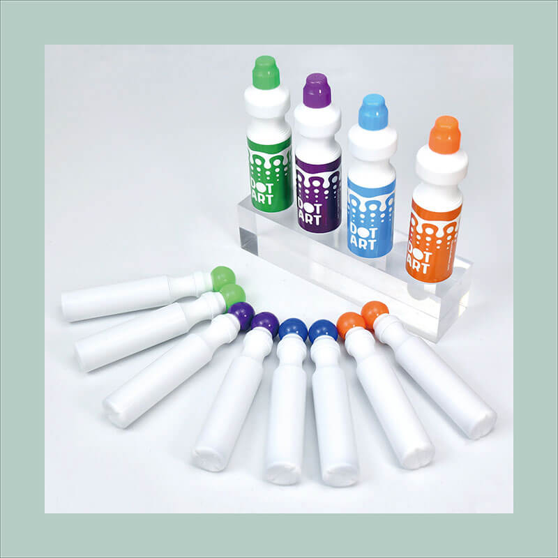 12 assorted color dot markers 65ml each in art kit set bulk