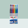 SEMI GEL PENS 882G -12 Colors Glitter Gel Ink Pens with Comfort Rubber Grip