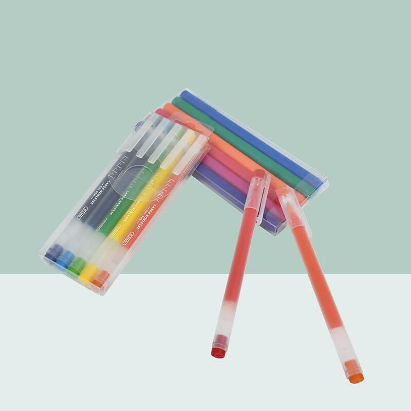LC Gel Ink Pen Large Capacity Gel Ink Pen -6 Colors 0.5mm Smooth Writing Office Markers Set