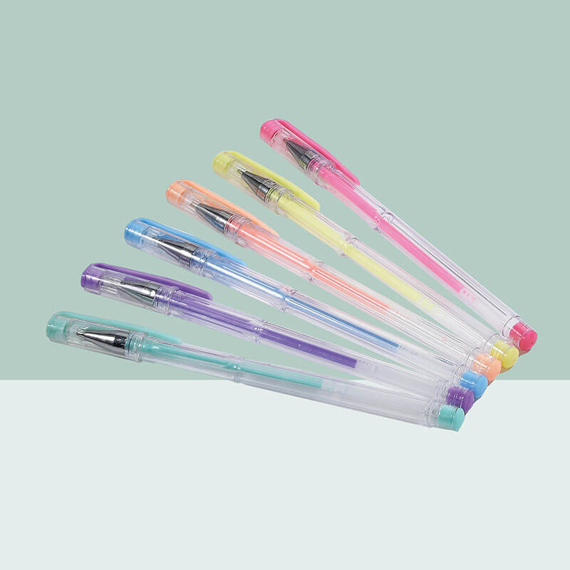 Wholesale orange pink pastel gel pen model 882P with classic smooth transparent barrel and precision tip