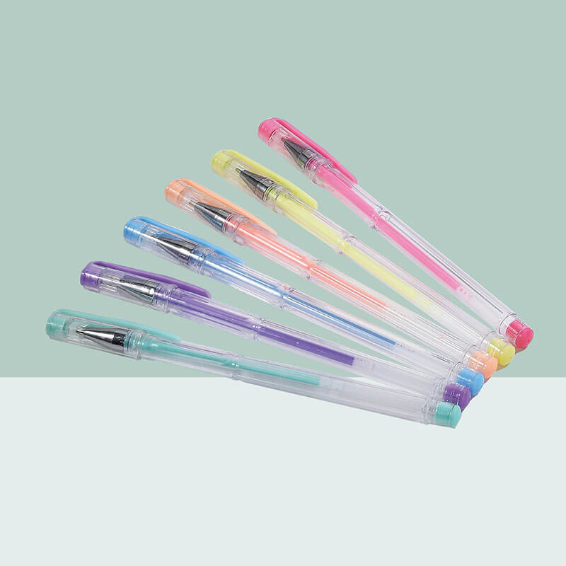 Wholesale orange pink pastel gel pen model 882P with classic smooth transparent barrel and precision tip