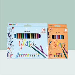 Glitter Mark 802 20/10 Colors Washable Glitter Markers Set