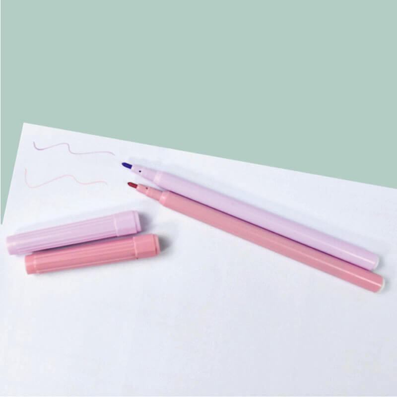 MACACO 888-12 water color pen 12 colors washable markers in clear crystal PET box with hanging tab for painting drawing