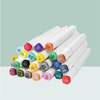 MACACO Special marker 8001 twin-tip markers set 24 48 60 colors white barrel square body dual tip chisel fine art sketch pens safe and non-toxic drawing markers in clear handled plastic case wholesale
