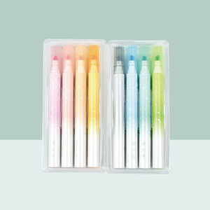 MACACO 964 shiny glitter highlighter pens set 4 colors bling sparkling cream color markers safe and non-toxic shimmer fluorescent pens wholesale