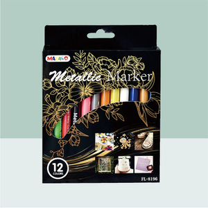 MACACO special marker 8196M metallic pen set in retail ready packaging display box