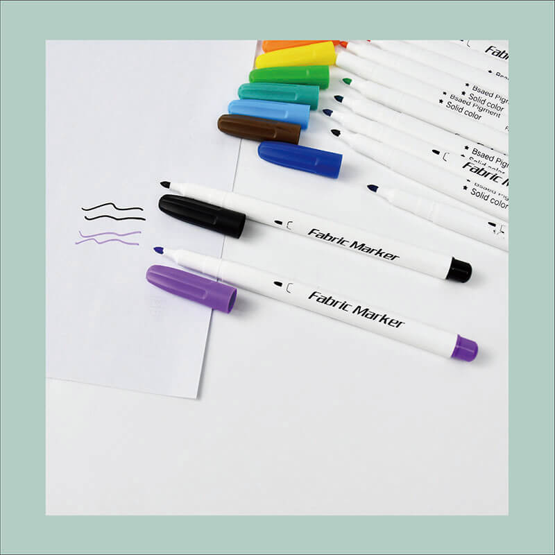 Wholesale permanent textile fabric paint markers model 8196F with integrated plastic body